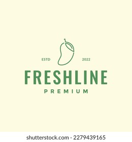 fruit fresh mango juice simple shape minimal line logo design vector