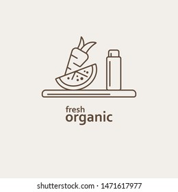 Fruit Fresh Organic  logo icon vector 