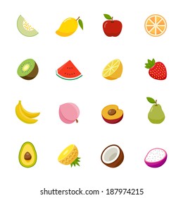 Fruit full color flat design icon vector illustration