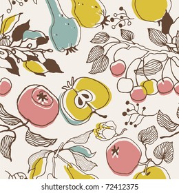 fruit garden. seamless pattern