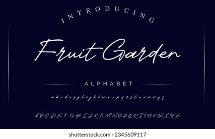 Fruit Garden Signature Font Calligraphy Logotype Script Font Type Font lettering handwritten