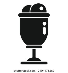 Fruit gelato bowl icon simple vector. Chocolate cookie. Summer ice cream