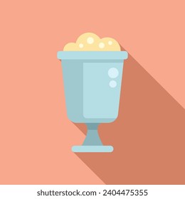 Fruit gelato icon flat vector. Summer ice cream. Yogurt shake