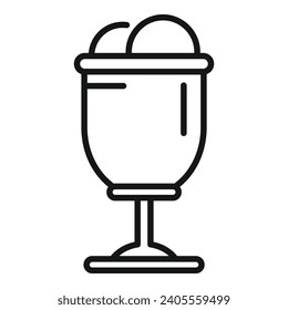 Fruit gelato icon outline vector. Summer ice cream. Yogurt shake