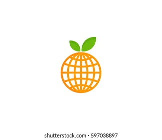Fruit Globe Logo Design Element