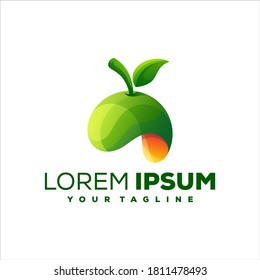 fruit gradient color logo design