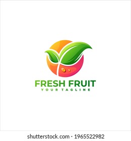 fruit gradient color logo design