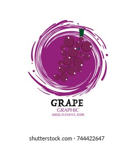 fruit grape graphic element design logo key visual water splash background 