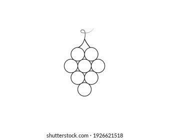 Fruit, grapes icon on white background. Vector illustration.