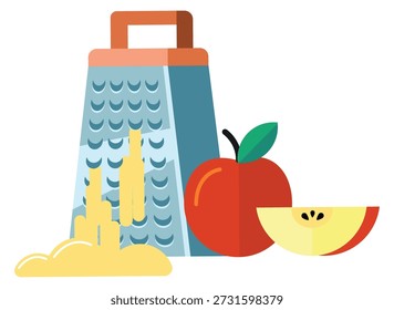 Fruit grating color icon. Natural juicy food