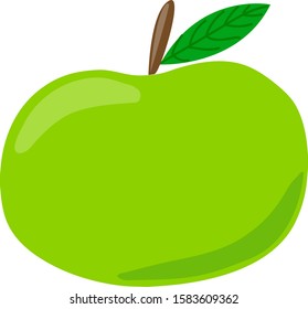 Fruit. Green Apple Cartoon Vector fruit illustration