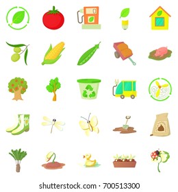 Fruit growing icons set. Cartoon set of 25 fruit growing vector icons for web isolated on white background