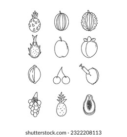 fruit hand drawn doodle illustrations vector set