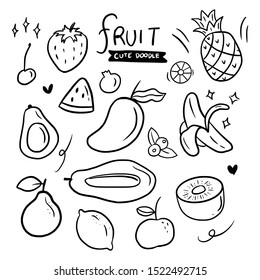 Symbol für die handgezeichnete Doodle-Sammlung von Obst