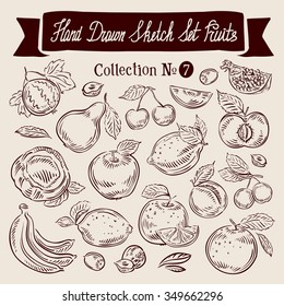 Fruit. Hand drawn sketch set vector illustration