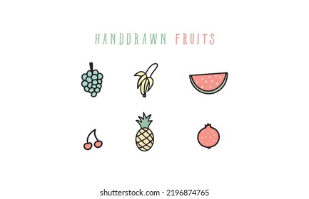 Fruit hand drawn vector design template