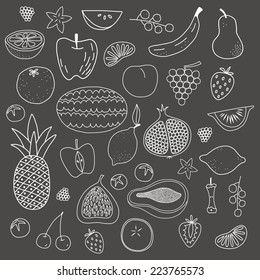 Fruit hand drawn vector pattern
