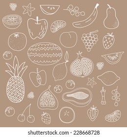 Fruit hand drawn vector pattern