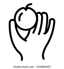 Fruit hand icon. Outline fruit hand vector icon for web design isolated on white background