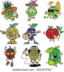 Fruit Happy Cartoon Style Collections