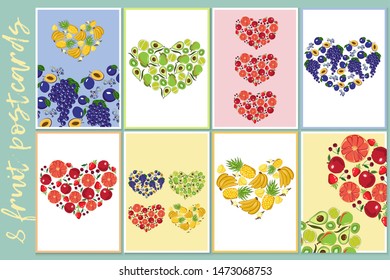 Fruit heart color card set