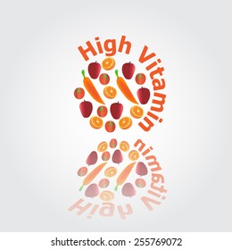 Fruit high vitamin Vector illustration