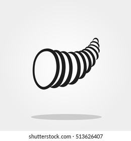 Fruit in horn cute icon in trendy flat style isolated on color background. Thanksgiving symbol for your design, logo, UI. Vector illustration, EPS10.