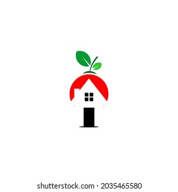 Obsthaus-Logo, Vektorgrafik auf weißem Hintergrund
