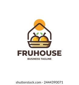 diseño del logotipo del Vector de la casa de fruta