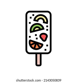 fruit ice cream color icon vector. fruit ice cream sign. isolated symbol illustration