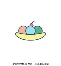 fruit ice cream colored dusk style icon. Element of ice cream icon for mobile concept and web apps. Dusk style fruit ice cream icon can be used for web and mobile on white background