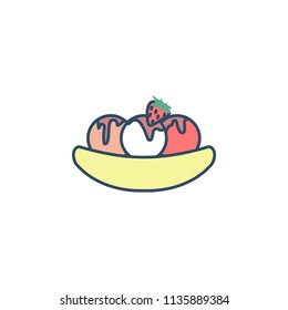 fruit ice cream colored dusk style icon. Element of ice cream icon for mobile concept and web apps. Dusk style fruit ice cream icon can be used for web and mobile on white background