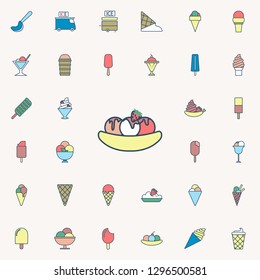 fruit ice cream colored dusk style icon. Ice cream icons universal set for web and mobile