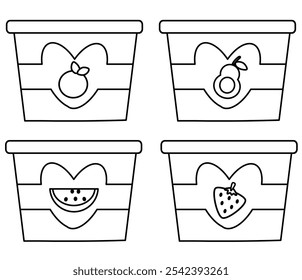 Fruit Ice Cream Cup Vector Illustration