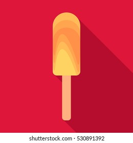 Fruit ice cream icon. Flat illustration of fruit ice cream vector icon for web isolated on baby blue background