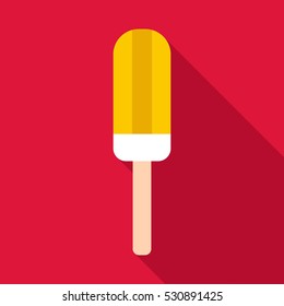Fruit ice cream icon. Flat illustration of fruit ice cream vector icon for web isolated on baby blue background
