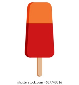 Fruit ice cream icon, vector illustration flat style design isolated on white. Colorful graphics