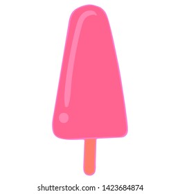 Fruit ice cream illustration. Frozen juice. Cute vector illustration for card design.