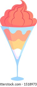 Fruit ice cream, illustration, vector on white background.
