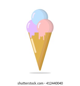 Fruit ice cream isolated