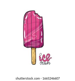 Fruit ice cream isolated on a white background. Vector illustration