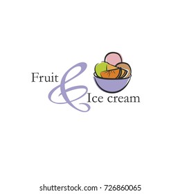 Fruit and ice cream logo