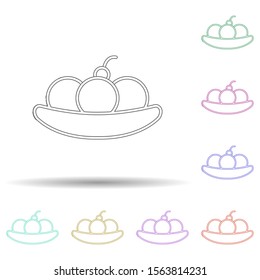 Fruit ice cream multi color icon. Simple thin line, outline vector of ice cream icons for ui and ux, website or mobile application