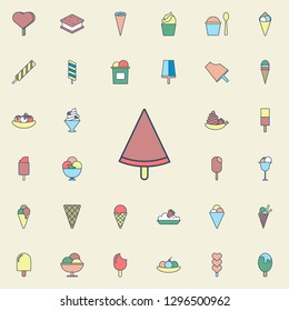 fruit ice cream on stick colored dusk style icon. Ice cream icons universal set for web and mobile