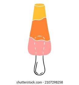 Fruit Ice Cream on a stick. Fun at sea. Vacation accessories. Vector illustration isolated on a white background.