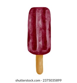 Fruit ice cream on a stick.Vector graphics.