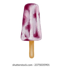 Fruit ice cream on a stick.Vector graphics.
