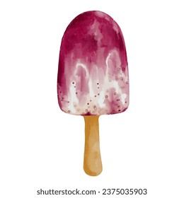Fruit ice cream on a stick.Vector graphics.