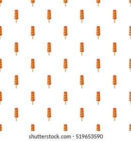 Fruit ice cream pattern. Cartoon illustration of fruit ice cream vector pattern for web