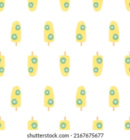 Fruit ice. Ice cream pattern. Pattern for textiles, fabrics, napkins, cafes.

